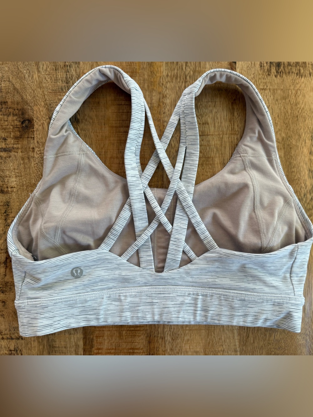 Lululemon Ribbed Strappy Sports Bra Size 6 Gray Yoga Activewear